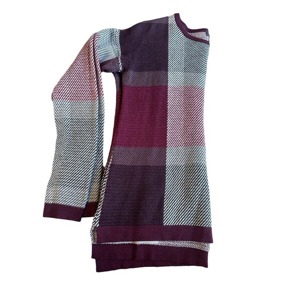 The Limited Sweaters - The Limited Maroon Boatneck Pullover Plaid Womens Small Knit Sweater